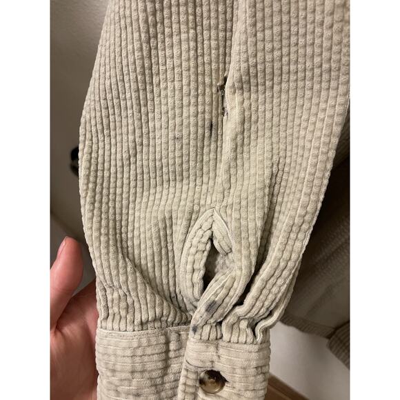 Vintage LL Bean Tan Corduroy Cotton Outdoors Button Down Shacket Shirt Sz Medium - Picture 4 of 7